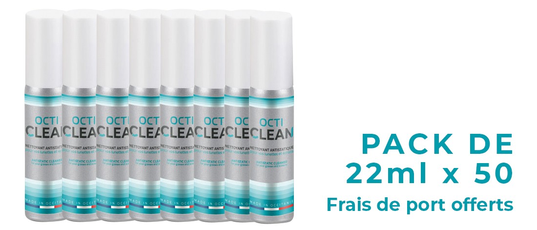 Octika - Pack 50 sprays de 22 ml - Nettoyant lunettes et écran - OctiClean