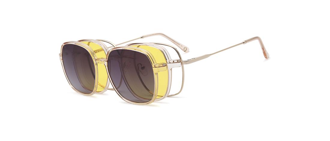 Lunette de vue OSMOSE Polar Double Clip métal   Femme - Métal + Clip magnétique solaire polarisée + Clip de conduite de nuit - O