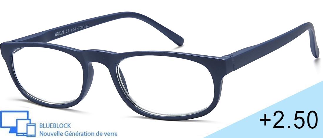  Men's Reading Glasses - LO_C1_250 - injected plastic (CP/TR90) - Anti-blue light -  blueblock pre-mounted reading Optics - IKAL