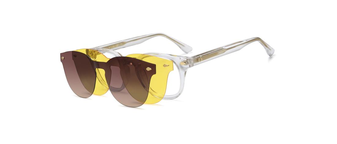 Polar Clip eyewear  Unisex - Acetate + Polarized solar magnetic clip - OCP575_C4 - OSMOSE - Octika