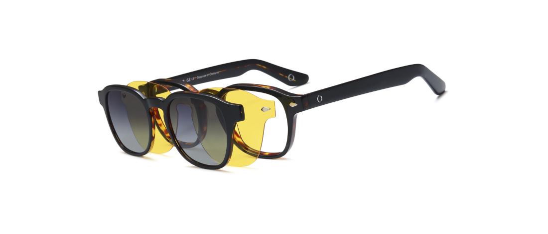 Polar Clip eyewear  Men - Acetate + Polarized solar magnetic clip - OCP597_C1 - OSMOSE - Octika