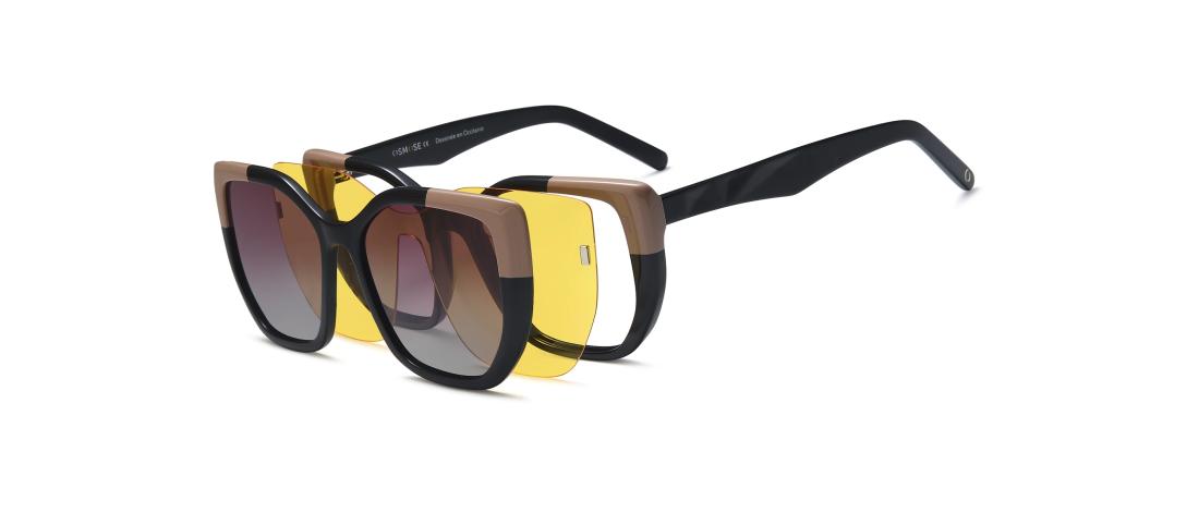 Polar Clip eyewear  Women - Acetate + Polarized solar magnetic clip - OCP596_C1 - OSMOSE - Octika