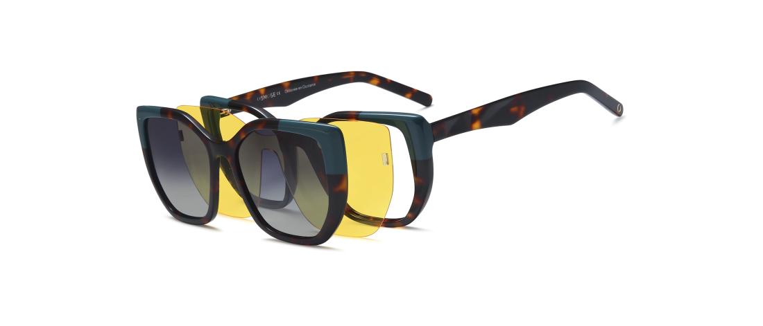 Polar Clip eyewear  Women - Acetate + Polarized solar magnetic clip - OCP596_C2 - OSMOSE - Octika