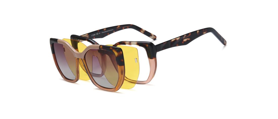 Polar Clip eyewear  Women - Acetate + Polarized solar magnetic clip - OCP596_C3 - OSMOSE - Octika