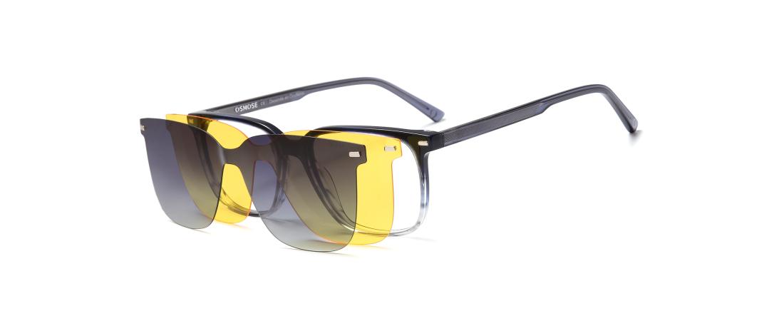 Polar Clip eyewear  Men - Acetate + Polarized solar magnetic clip - OCP559_C3 - OSMOSE - Octika