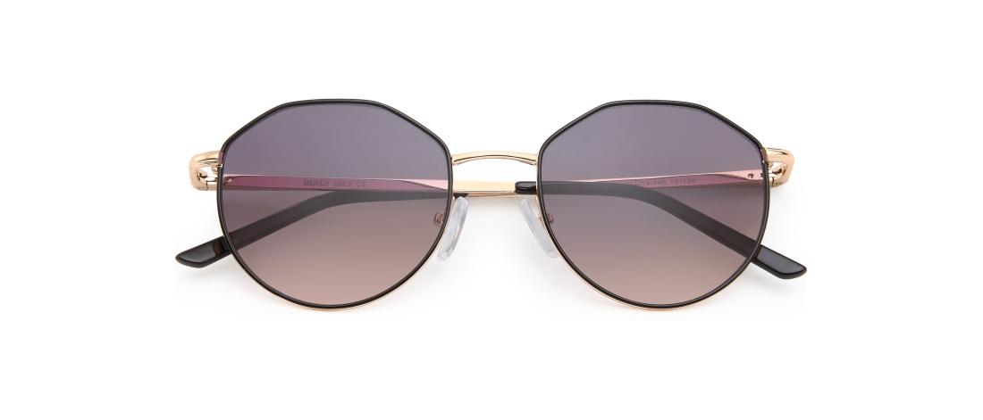 GAFAS DE SOL  Unisex - metal - S319_C5 - Dorado y negro - IKALY