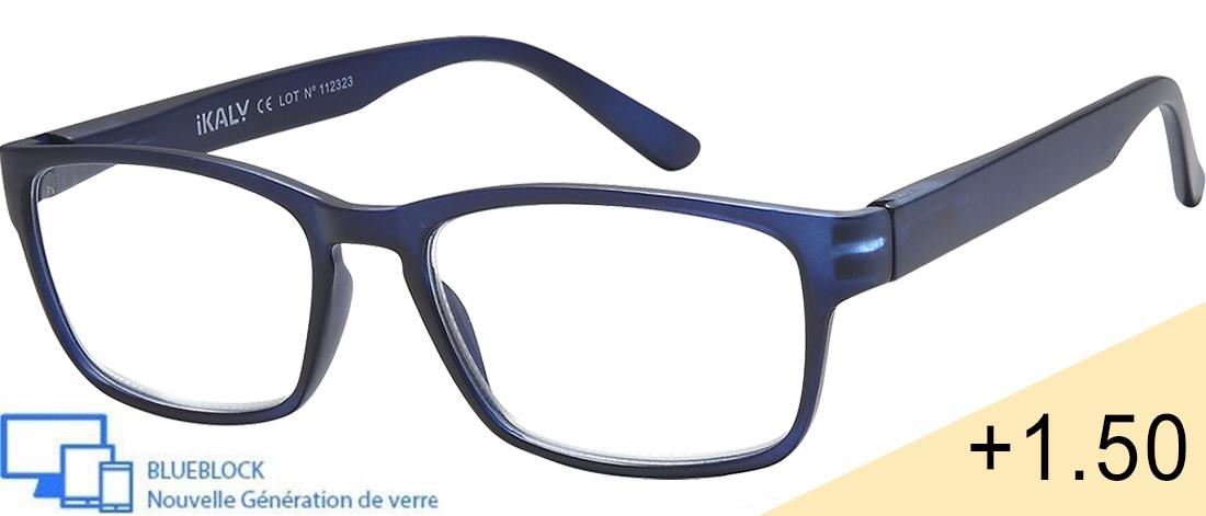 Óculos lupa de leitura Blueblock  Homem - AU_C3_150 - Plástico (CP/TR90) - Anti-luz azul - Ótica pré-montada Blueblock - IKALY -